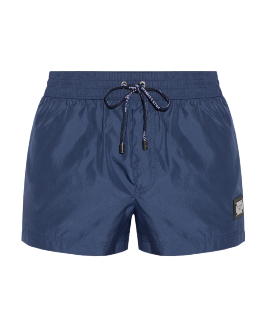 Dolce & Gabbana Logo Plaque Swim Short In Blue