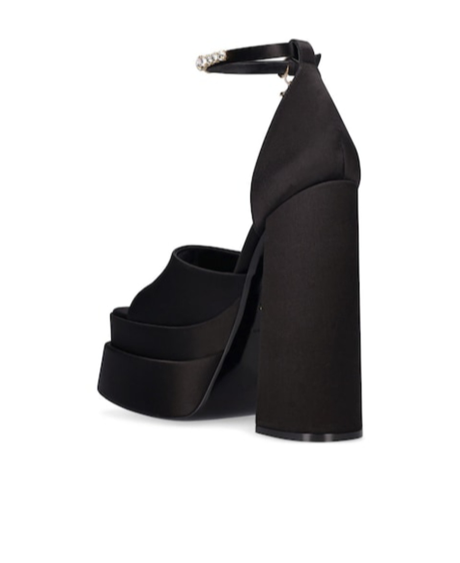 Versace Aevitas 140 Medusa Crystal-embellished Platform Sandals In Black