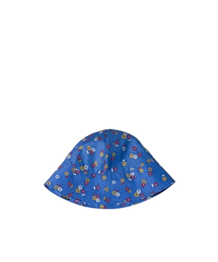 Miu Miu Poplin Bucket Hat In Blue