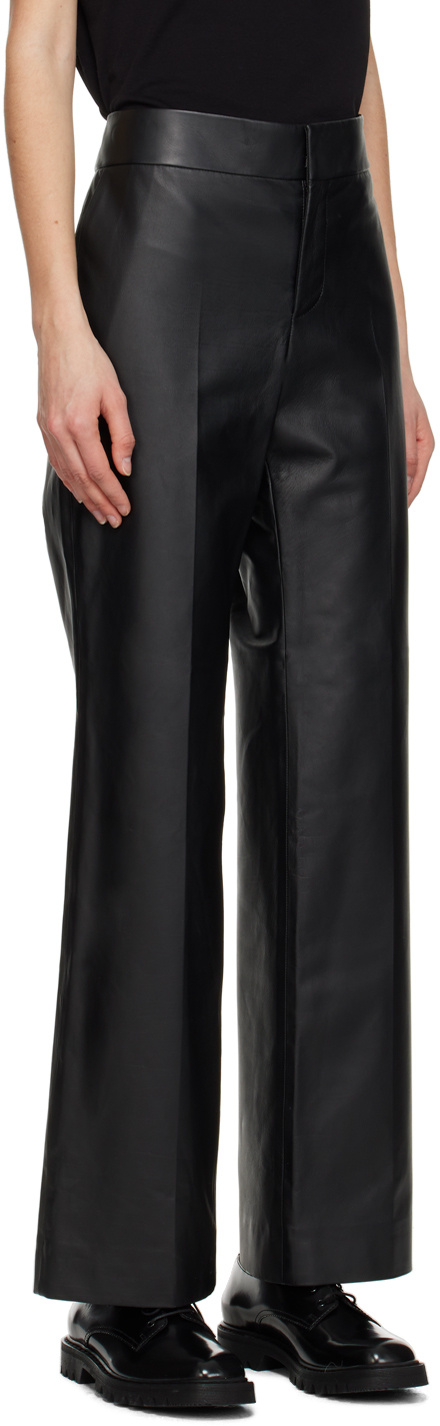 The Row Mid-rise-hose Baer Aus Leder In Black