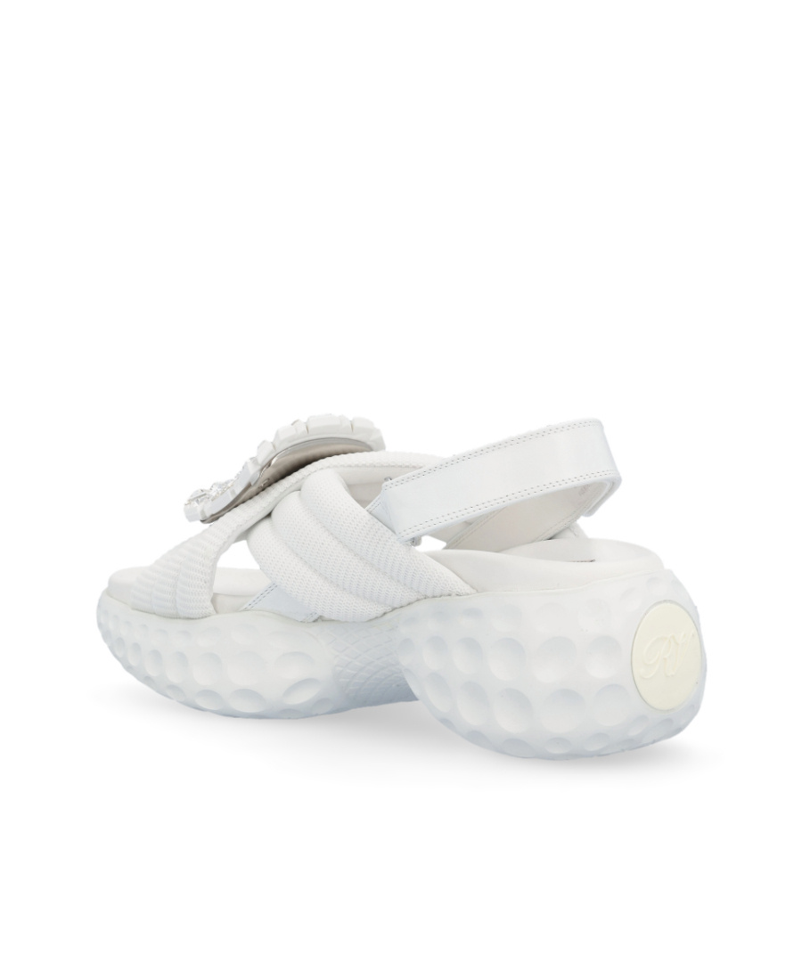 Roger Vivier Buckle-detail Sling-back Sandals In White