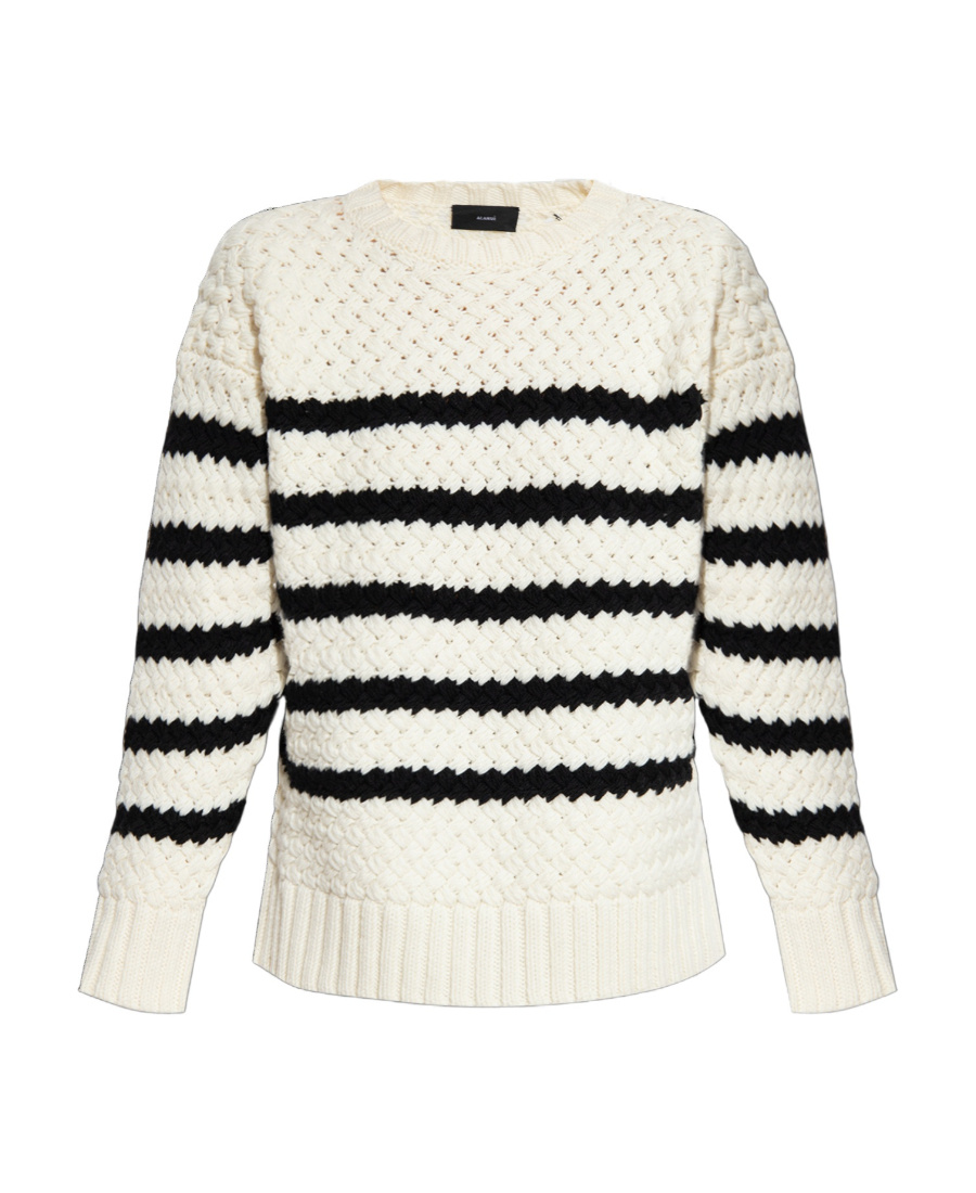 Alanui The Mariner Striped Wool Jumper In White