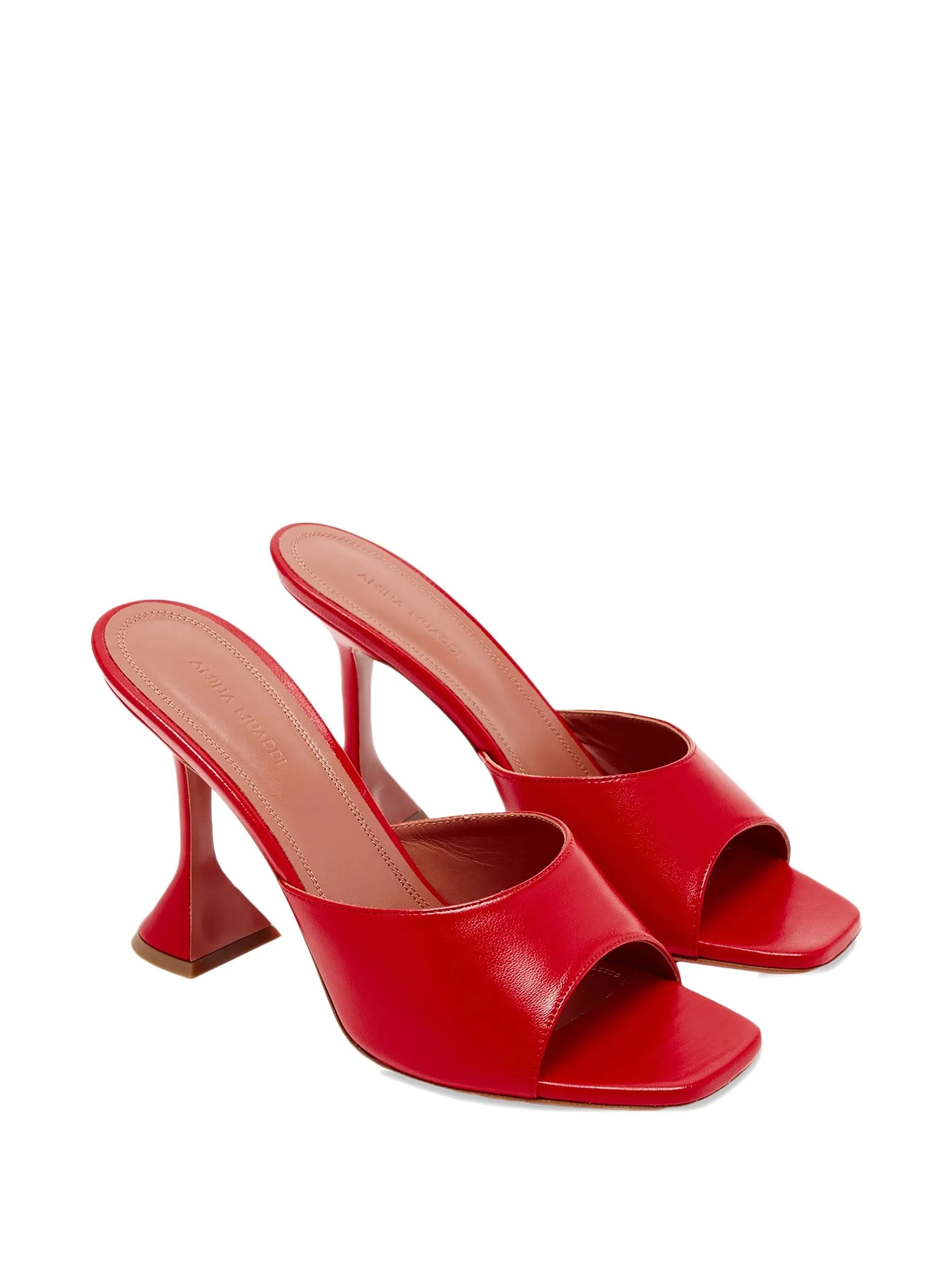 Amina Muaddi Open-toe High-heeled Sandals In Red