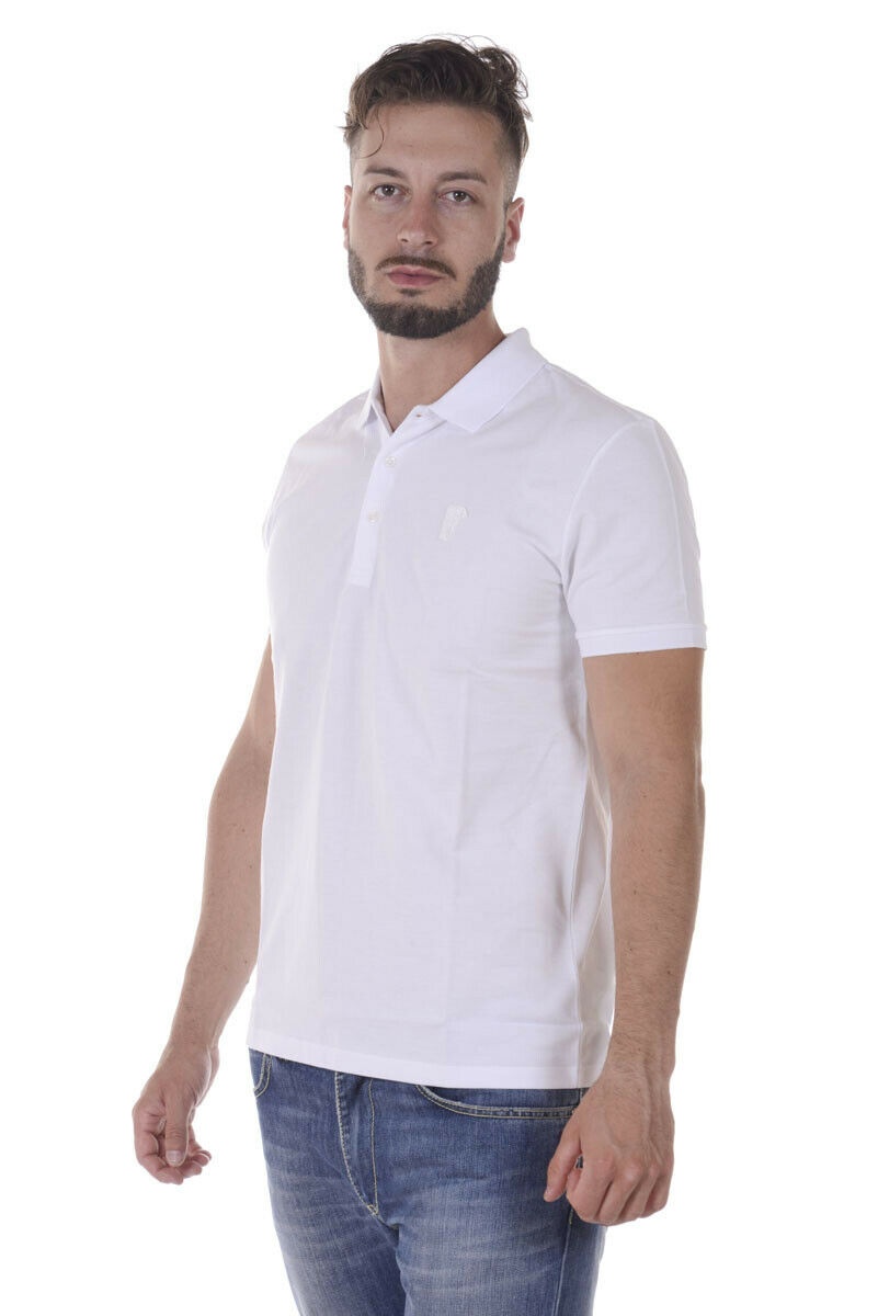 Versace Logo Short-sleeved Polo Shirt In White