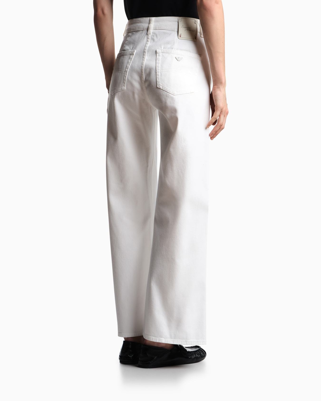 Emporio Armani Belt Loop Denim Trousers In White