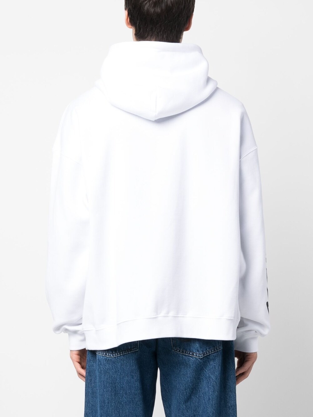 Dsquared2 Logo Print Zip-up Hoodie In White