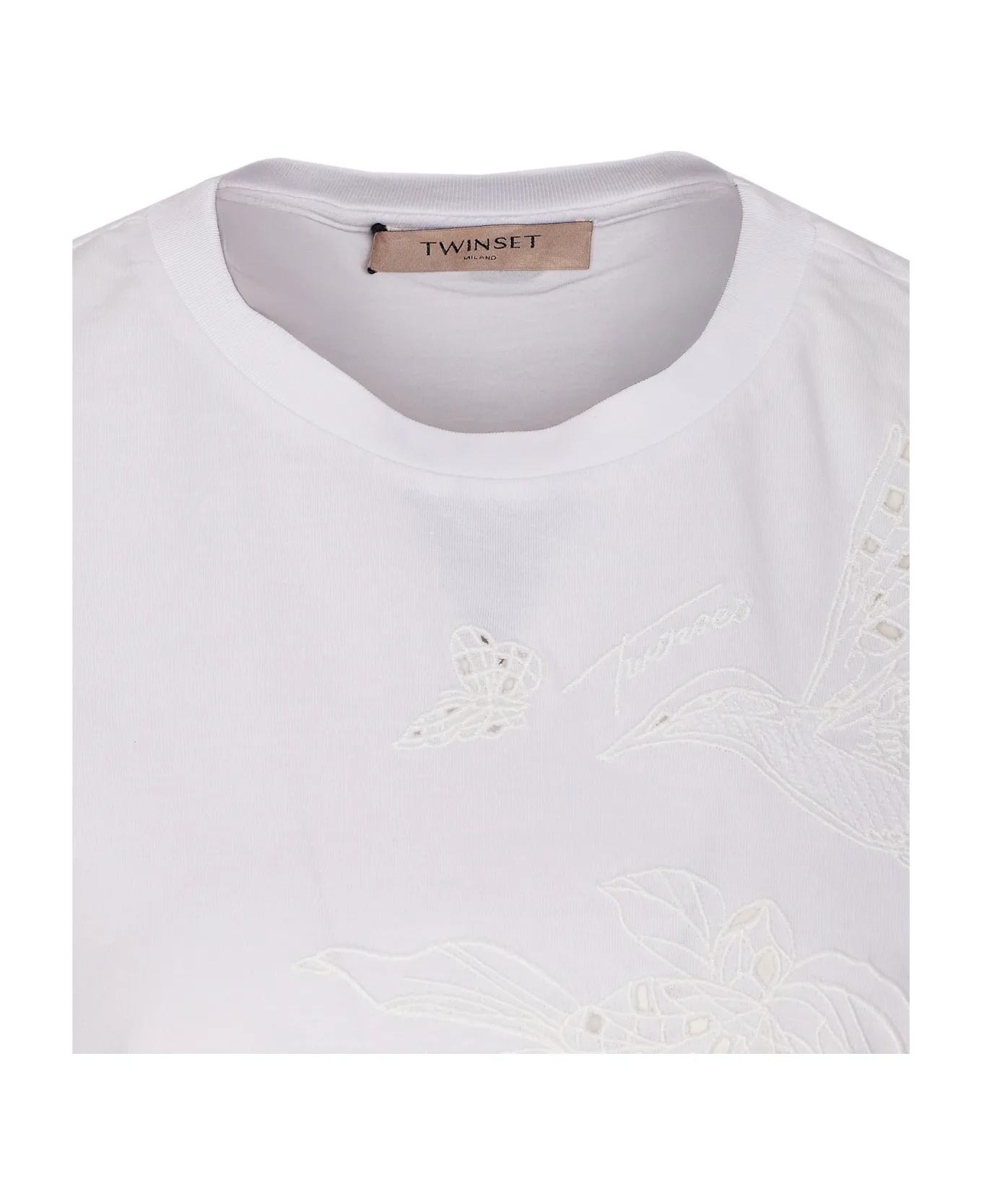 Twinset Embroidered T-shirt In White