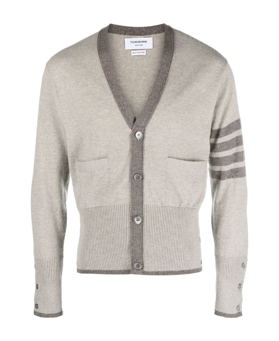 Thom Browne Beige Cashmere Clothing Sweaters In Multi