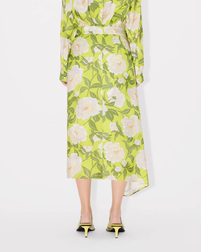 Kenzo ' Peonies' Midi Skirt In Multi