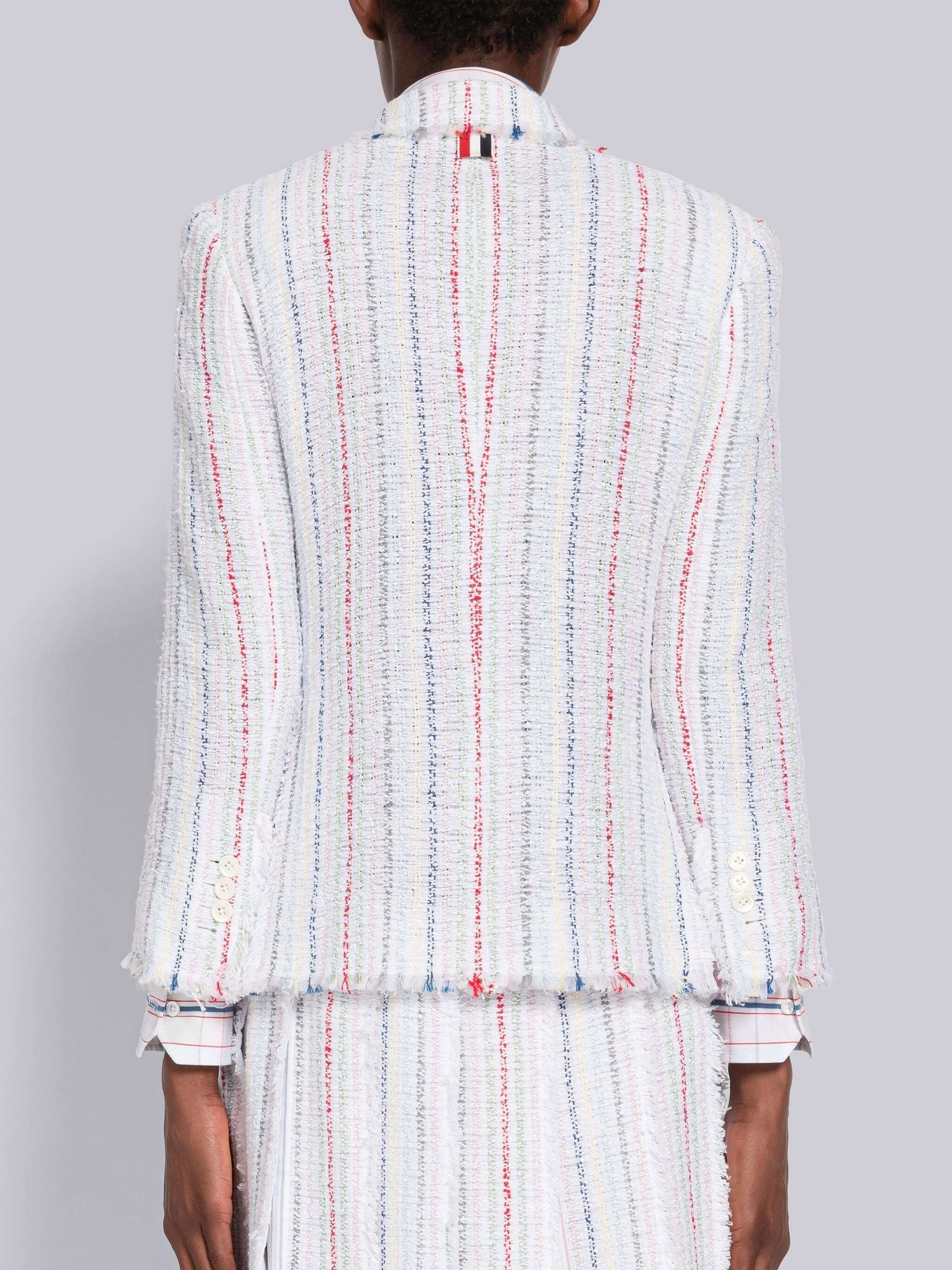 Thom Browne Seersucker Tweed Blazer In White
