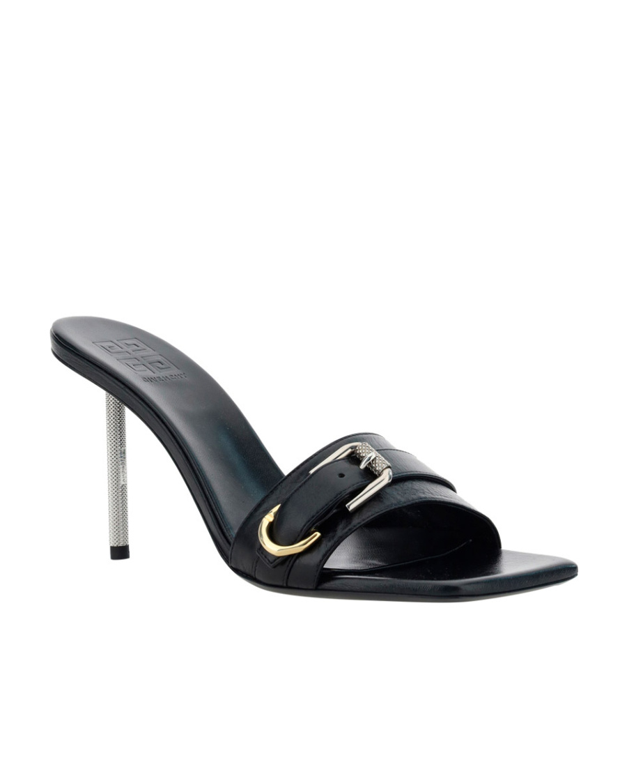 Givenchy Voyou High Strap Mule Sandals In Black