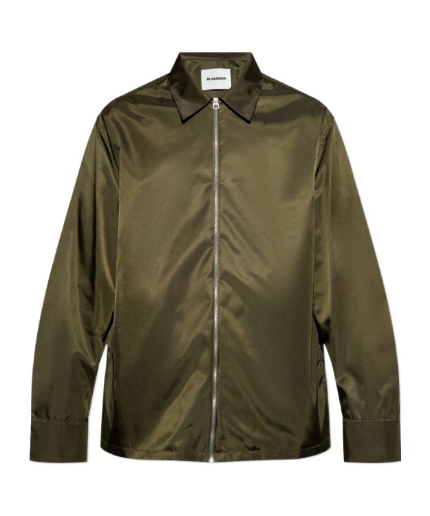 Jil Sander Zip-up Shirt Jacket In Green