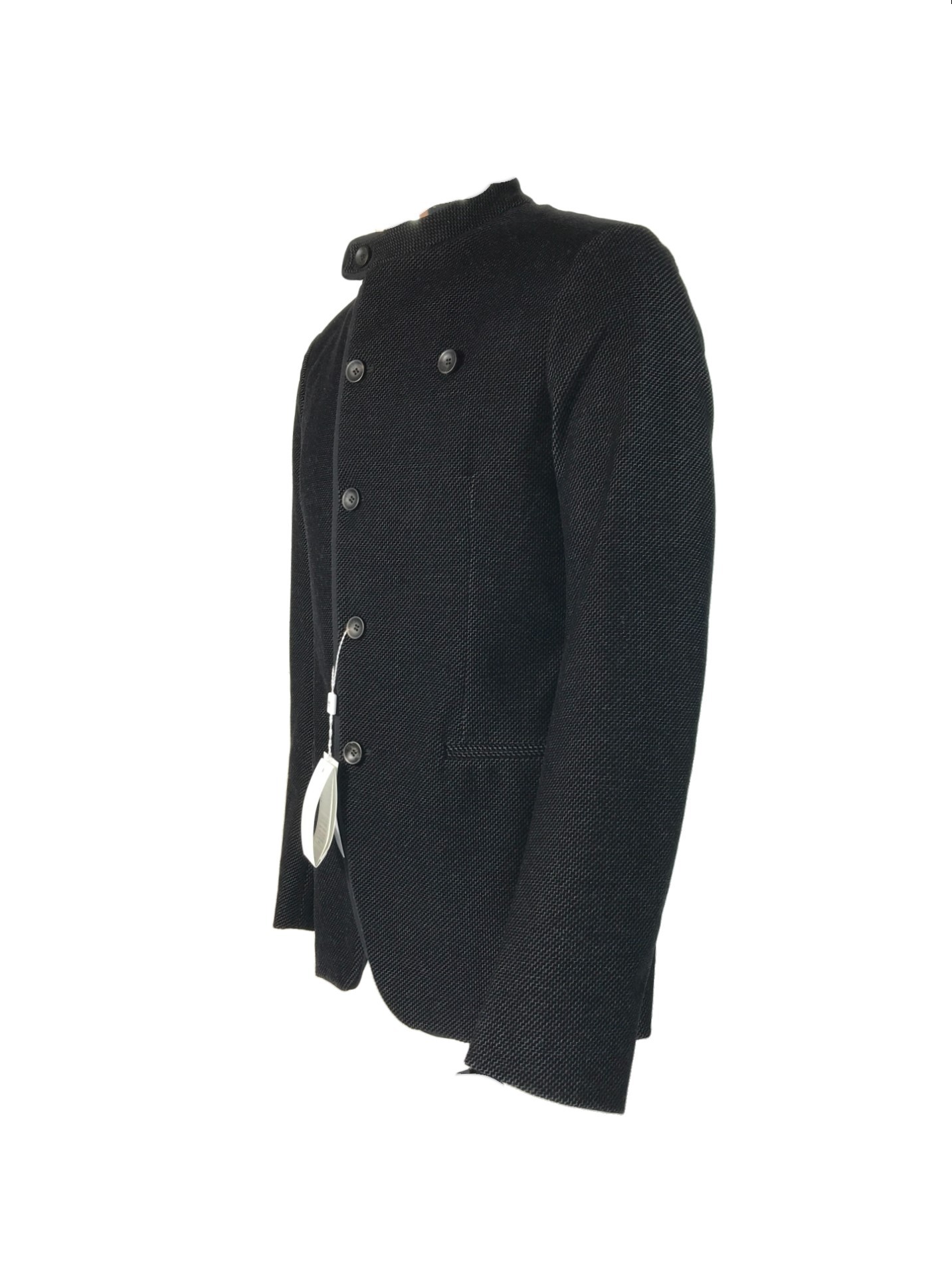 Armani Collezioni Long-sleeved Casual Jacket In Black
