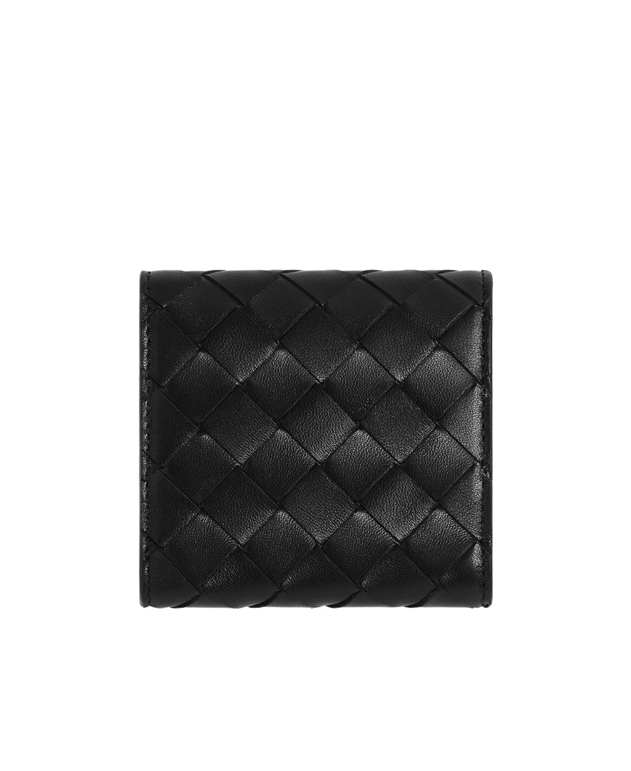 Bottega Veneta Intrecciato Trifold Wallet In Black