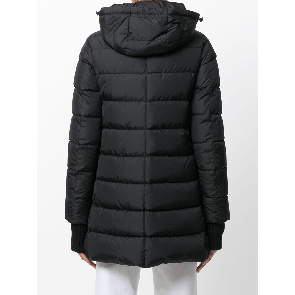 Herno Long Black Down Jacket With Hood In Nylon Woman In Black