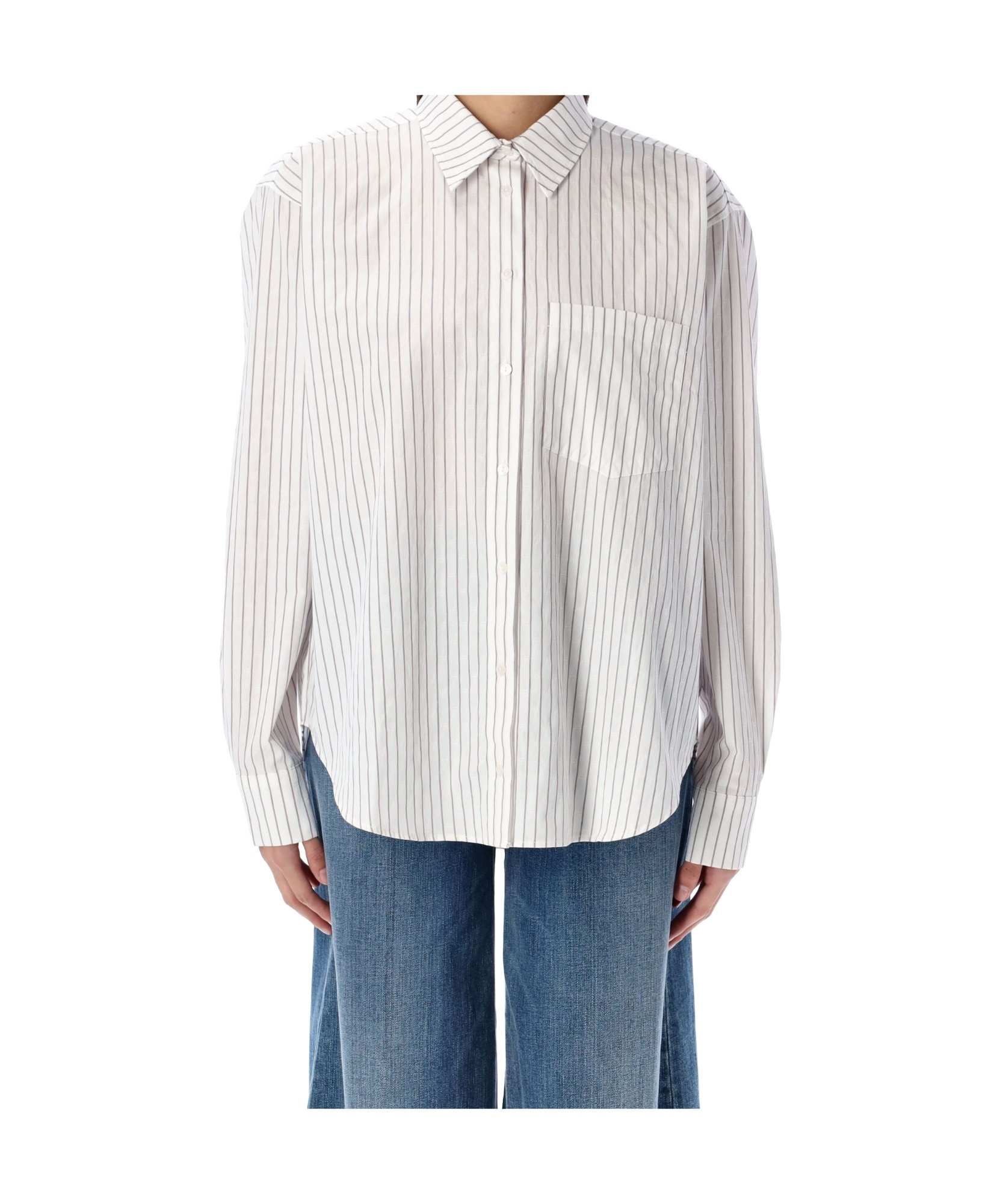 Shop Anine Bing Long-sleeved Shirt In White