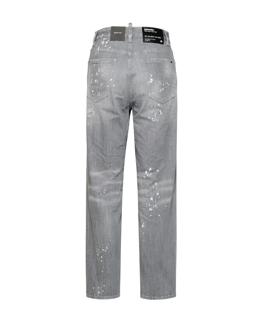 Dsquared2 Distressed Low-rise Cropped Jeans In Gray