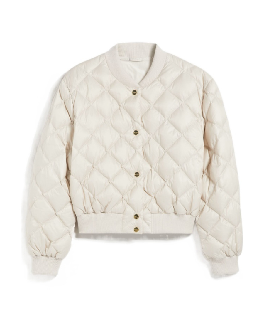 Max Mara Double-sided Pilot Down Jacket In White