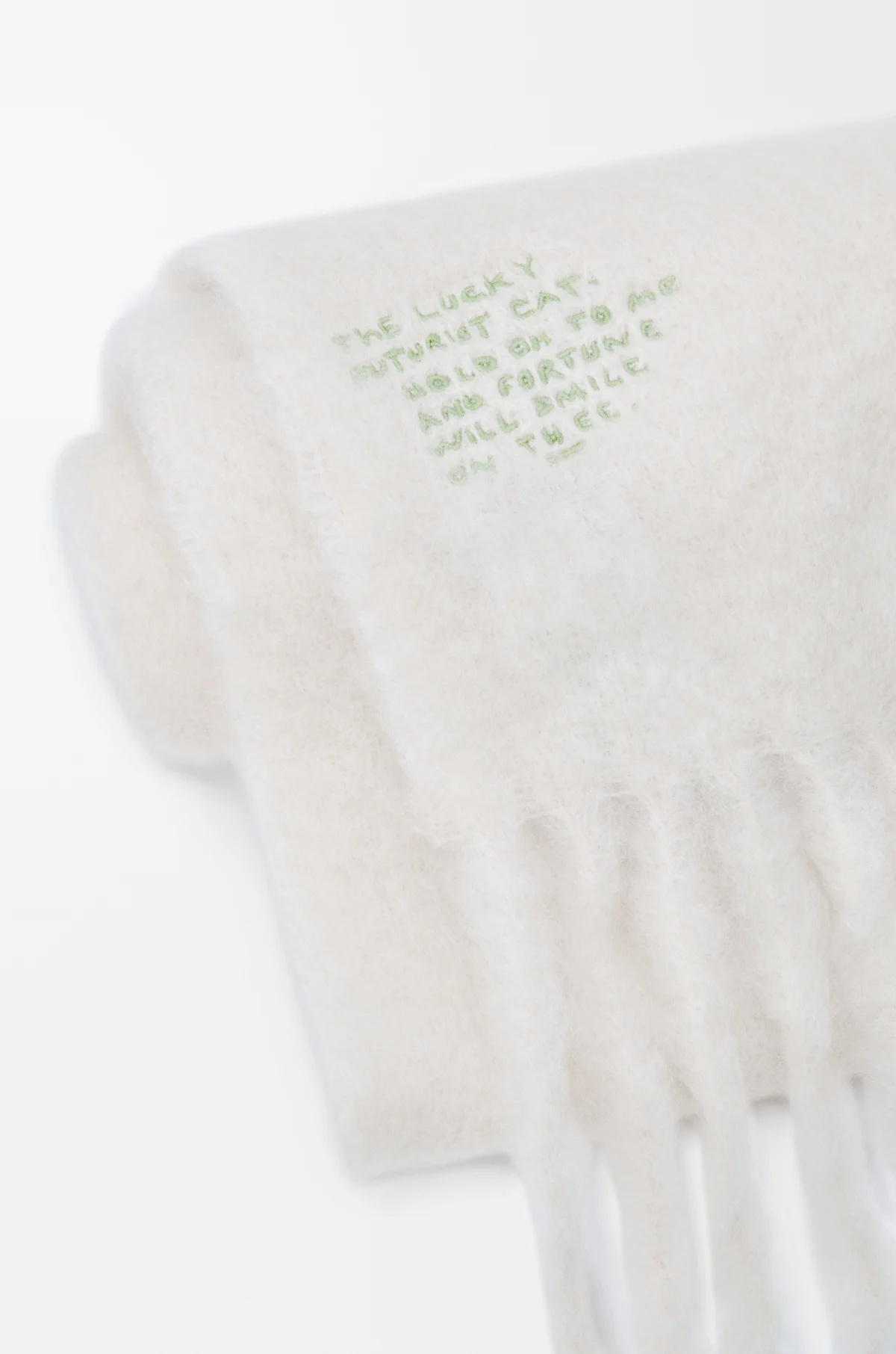 Loewe Scarf In Mohair And Wool Blend In White