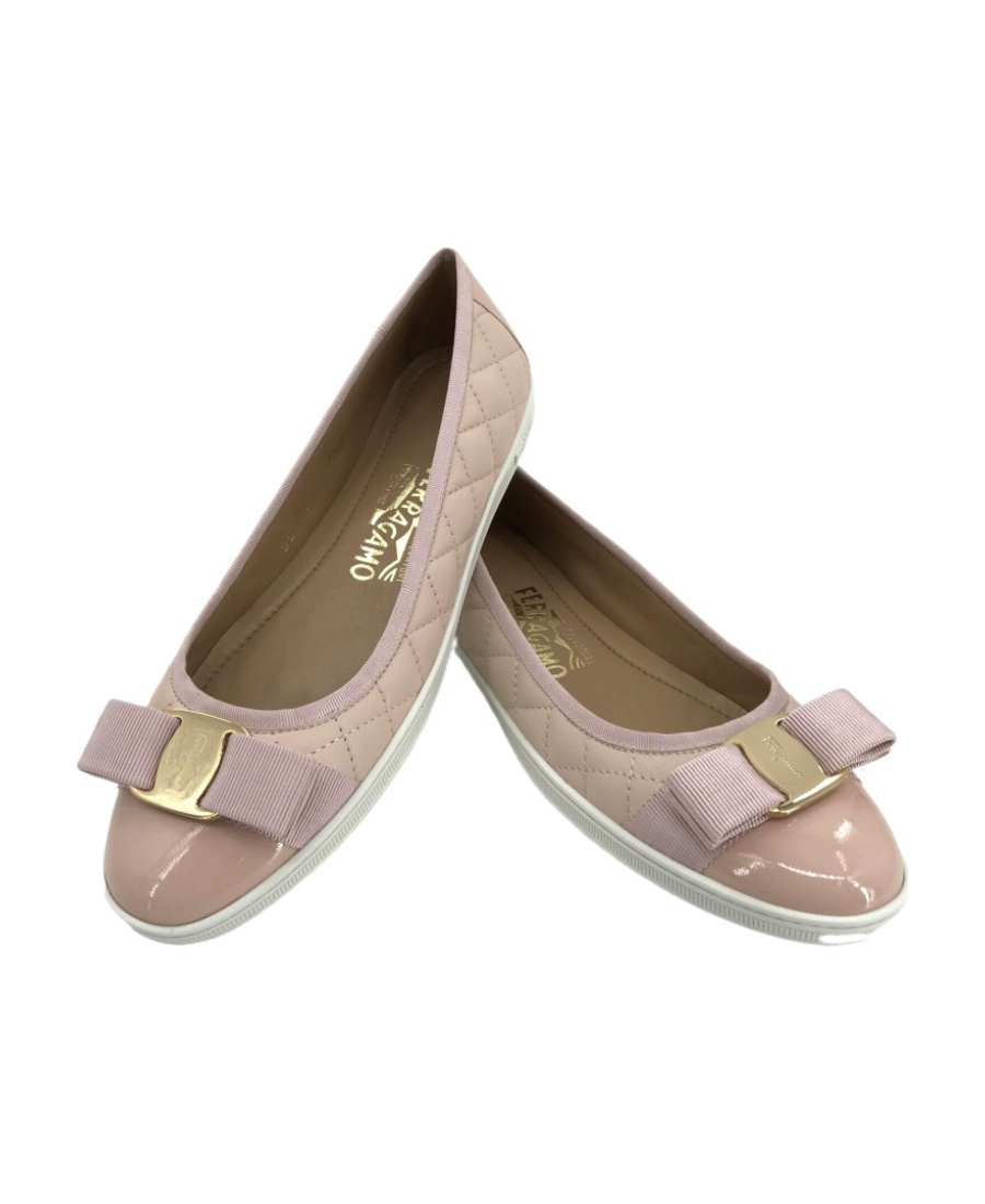 Ferragamo Logo Flat Shoes In Brown