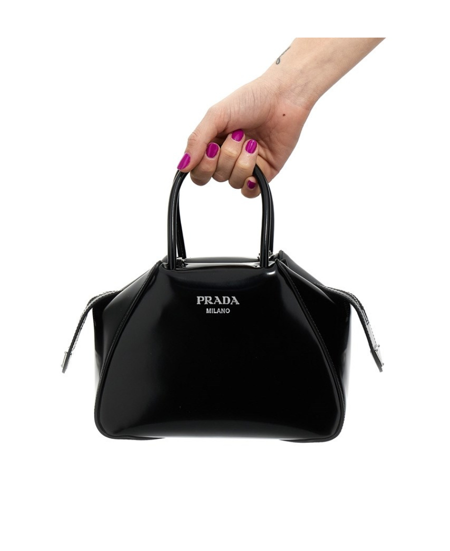 Shop Prada Logo-plaque Tote Bag In Black