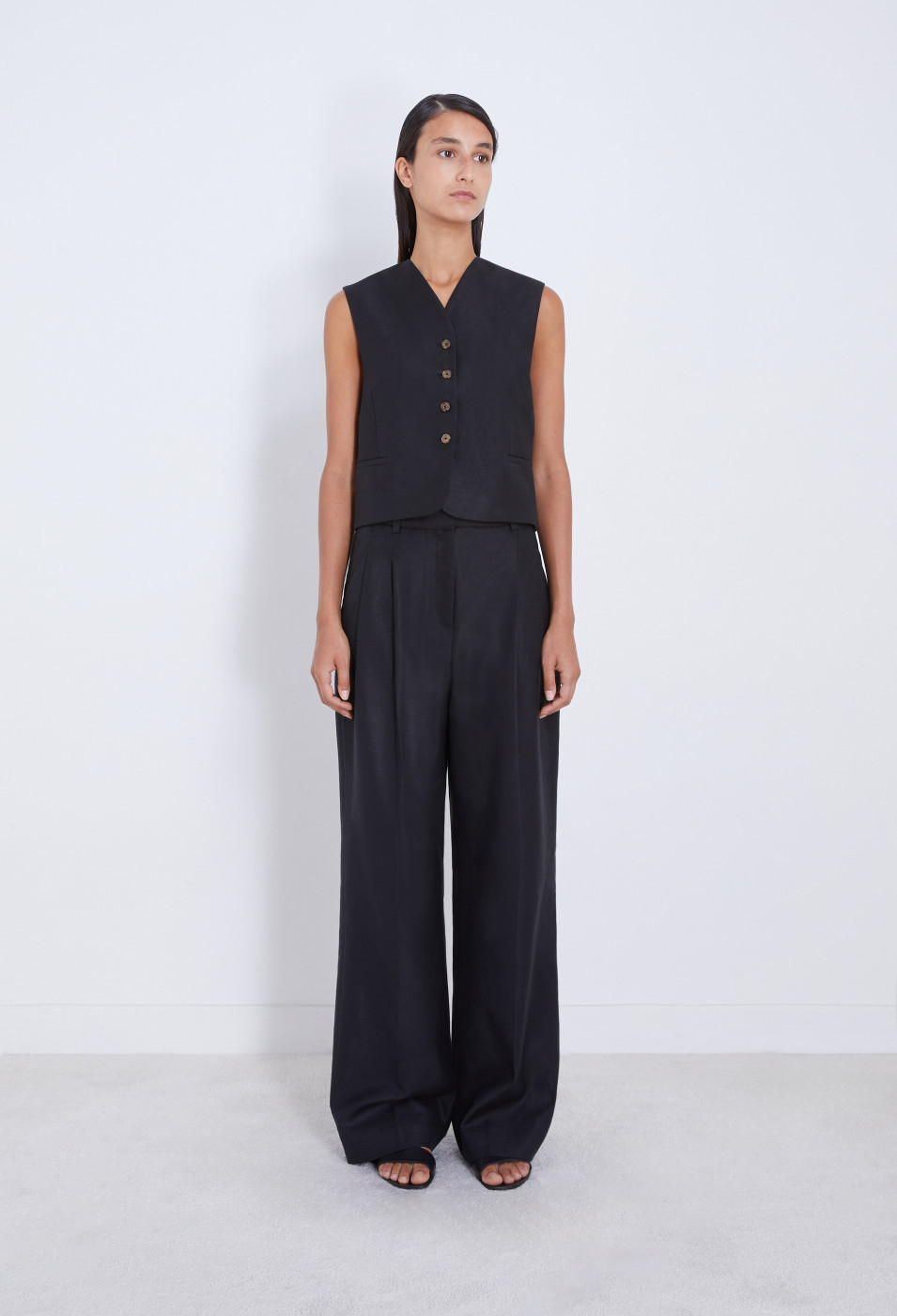 Loulou Studio Belt Ring Casual Pants In Black