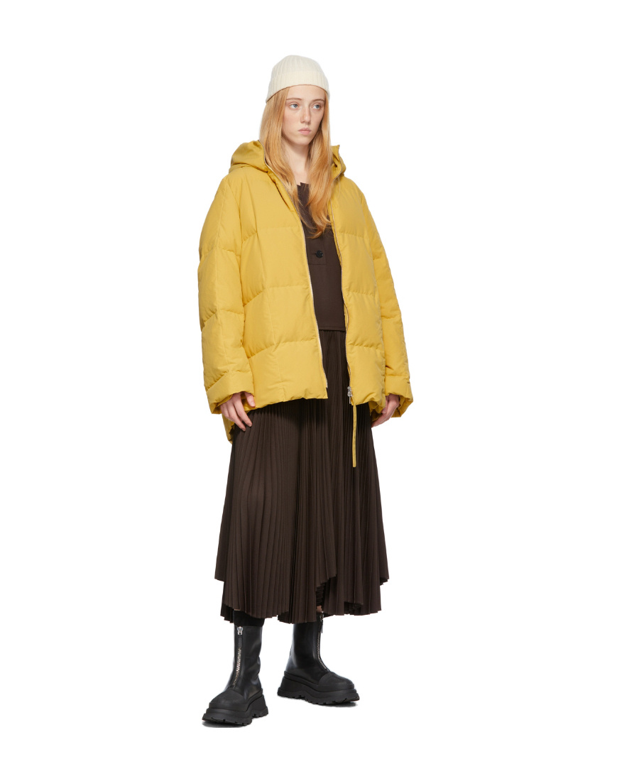 Jil Sander Oversized Padded Jacket In Yellow