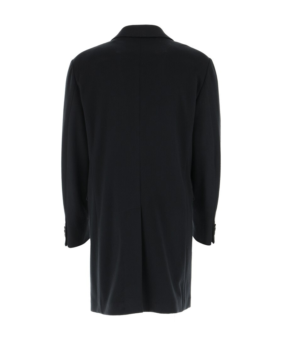ZEGNA NAVY BLUE DOUBLE-BREASTED COAT