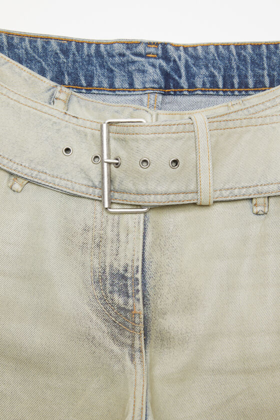 Acne Studios Coated Denim Trousers In White