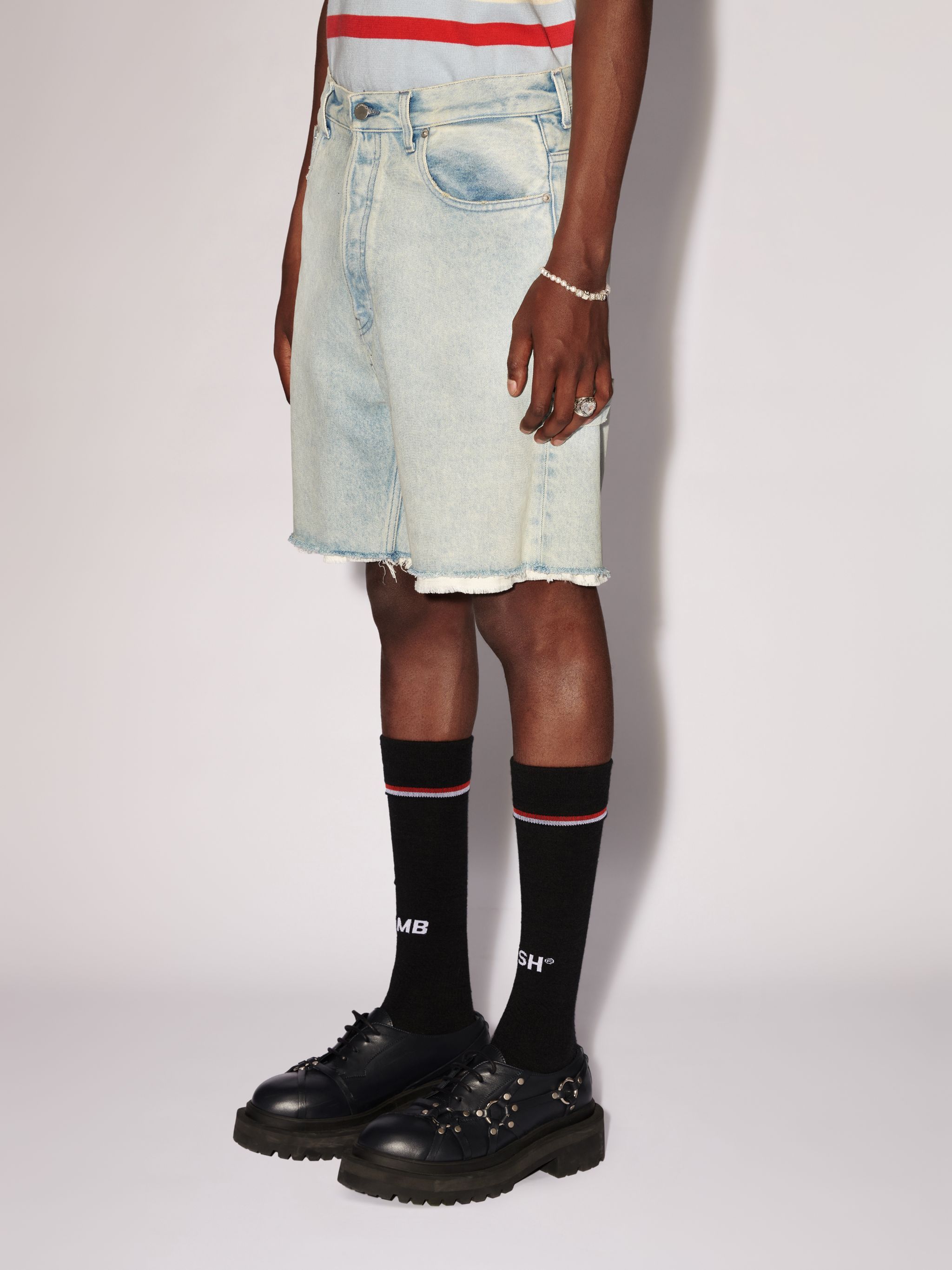 Ambush Rawedge Regular Denim Short In White