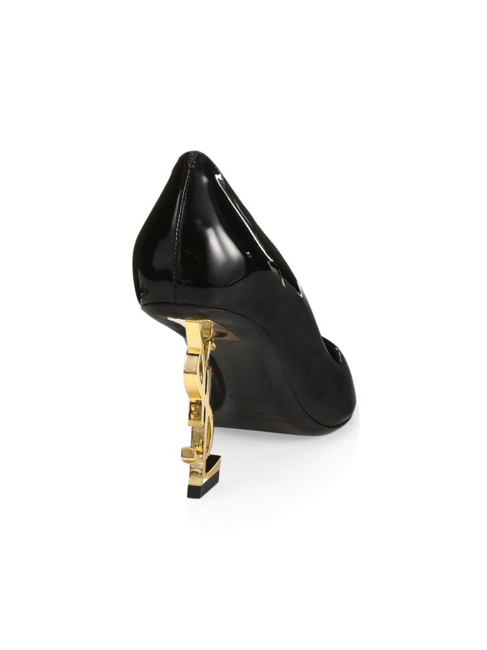 Saint Laurent Opyum Patent 110mm Ysl-heel Pumps - Golden Hardware In Black