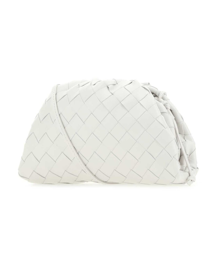 Bottega Veneta The Mini Pouch Intrecciato Bag In White