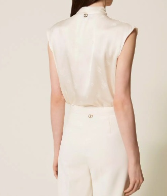 Twinset Satin Blouse In Neutral