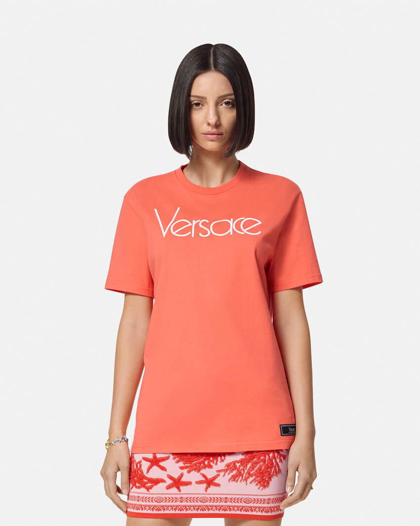Versace 1978 Re-edition Logo T-shirt In Pink