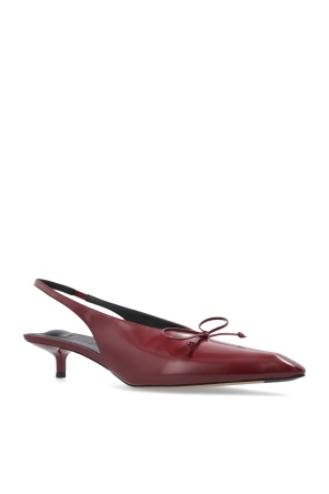 Jacquemus 40mm Cubisto Slingback Bow Pumps In Red