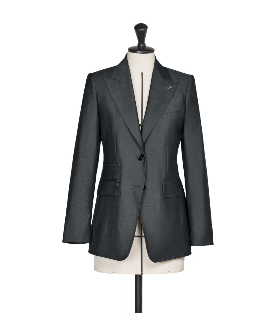 Max Mara Wool Single-breasted Suit Coat In Gray