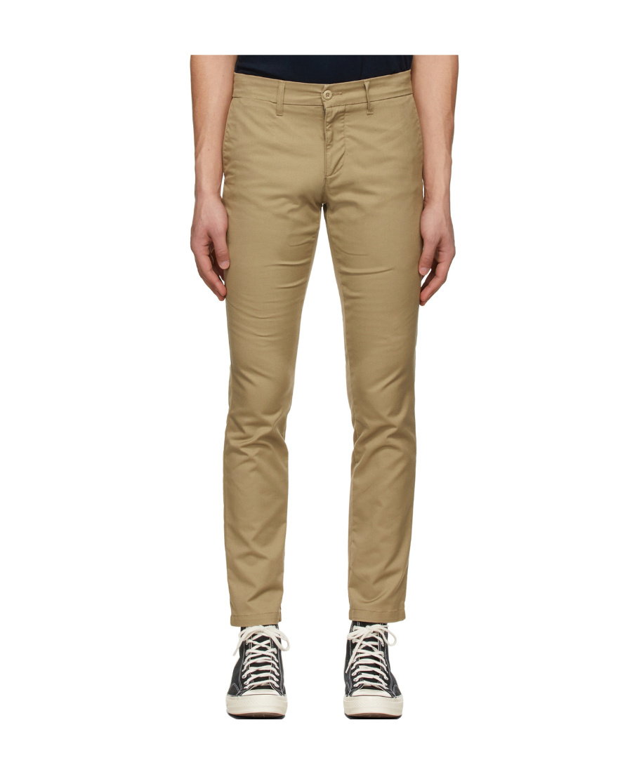 Carhartt Khaki Waist-loop Casual Pants In Brown