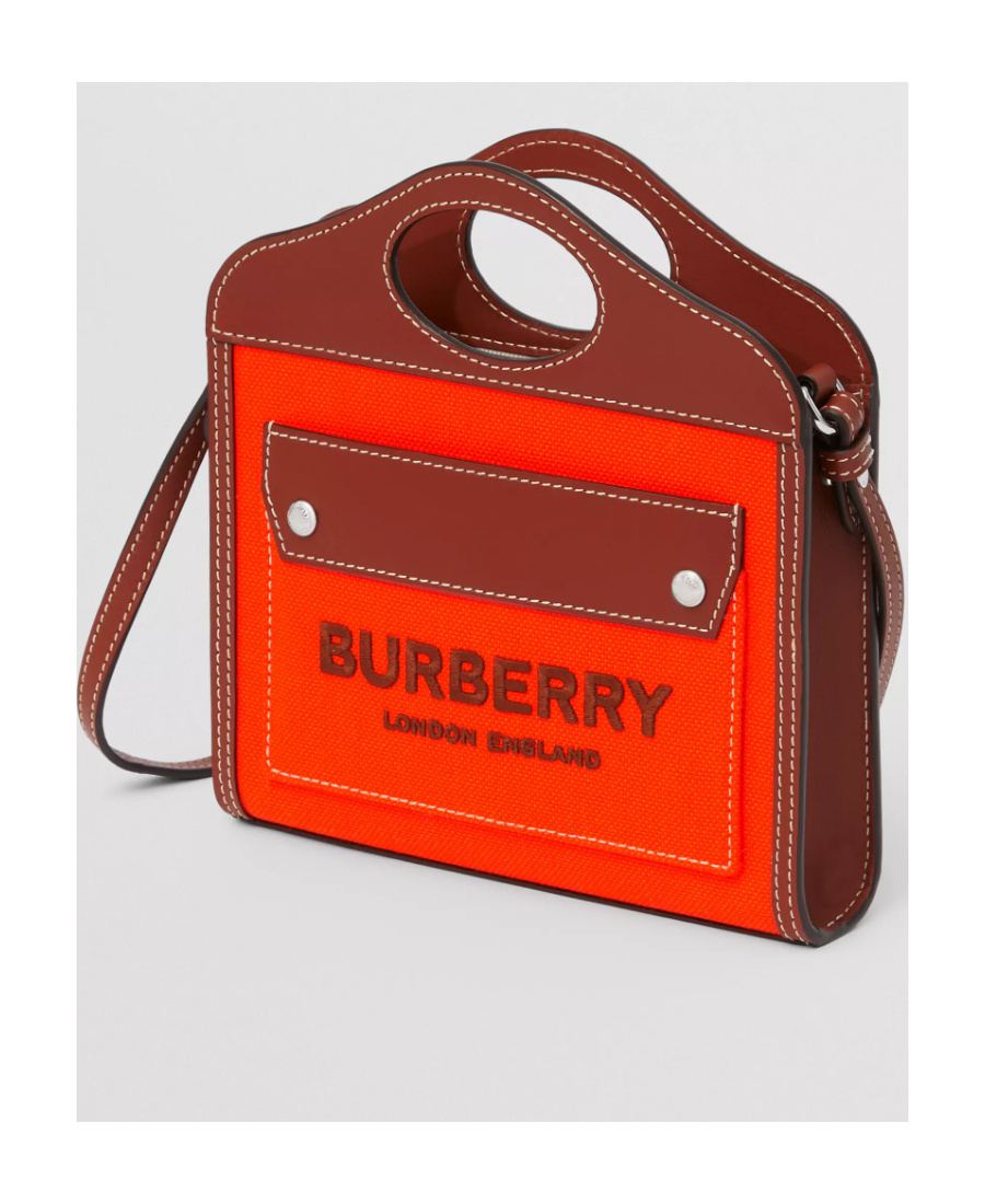 Burberry Micro Pocket Two-tone Bag In Red