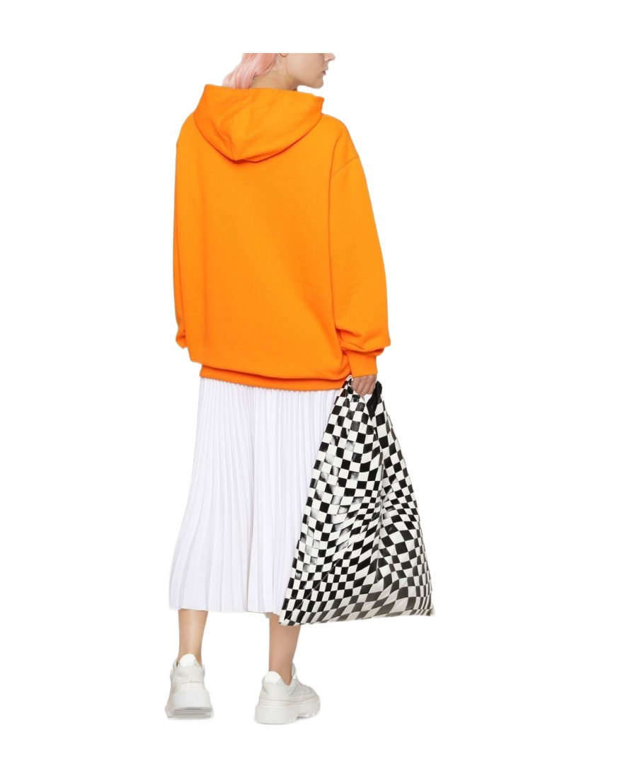 Msgm Graphic-print Cotton Hoodie In Orange