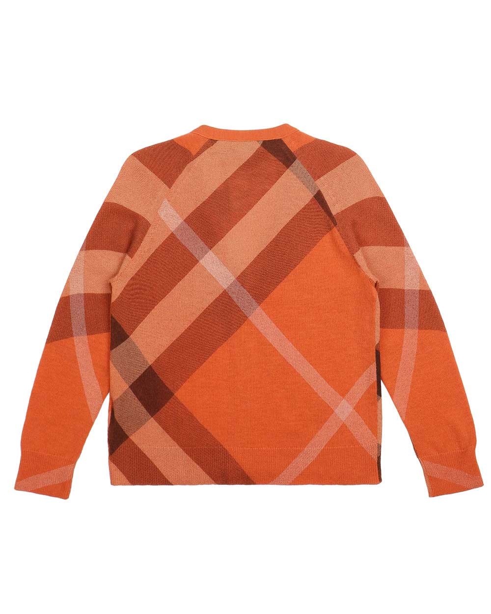 Burberry Checked Knitted Cardigan In Red