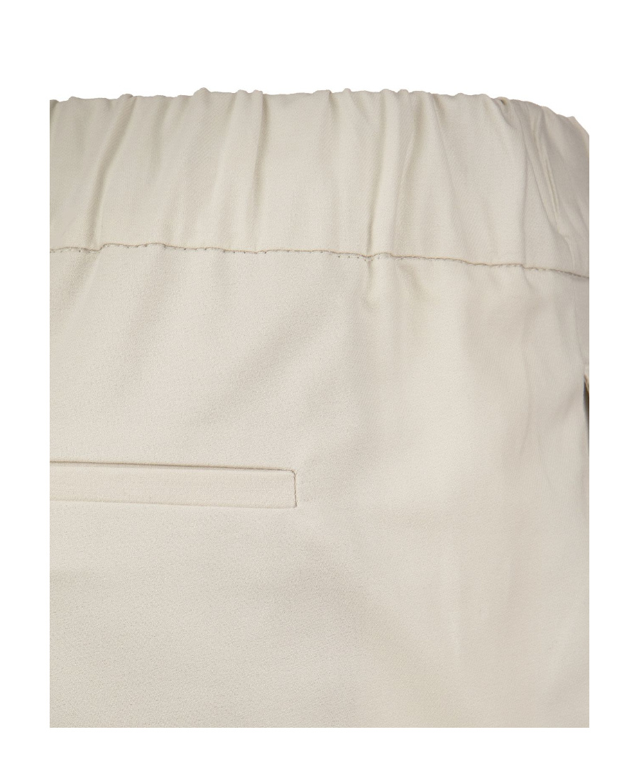 Brunello Cucinelli High-waisted Cropped Trousers In Nude