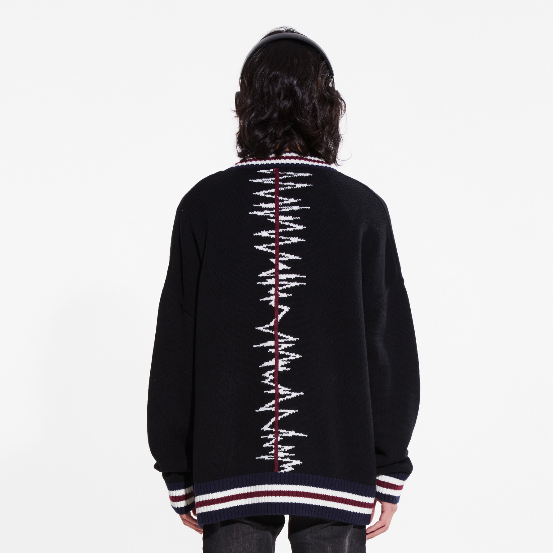 Liuregali Sonic Jacquard Knitted Cardigan In Black