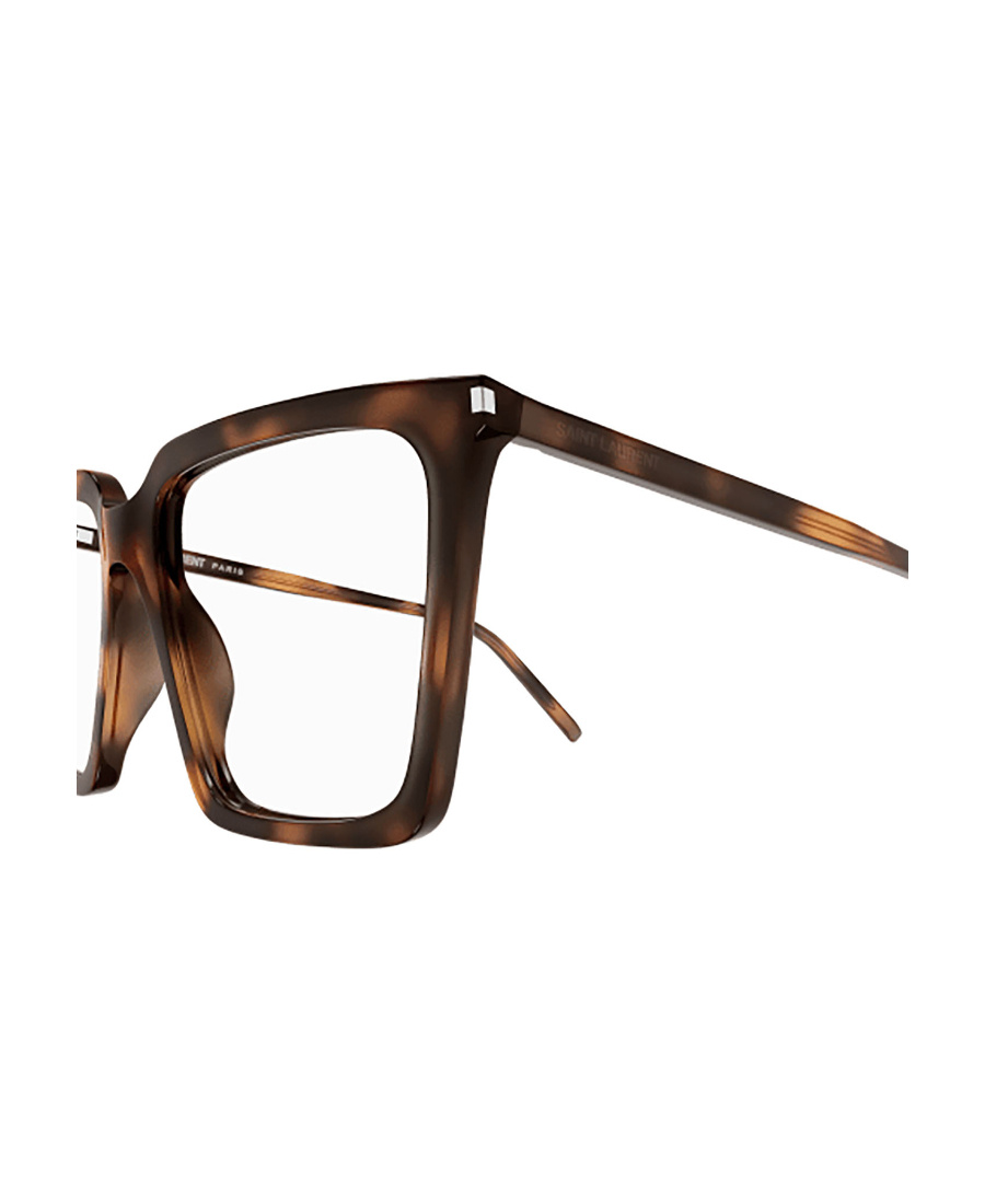 Saint Laurent Square Frame Glasses In Brown