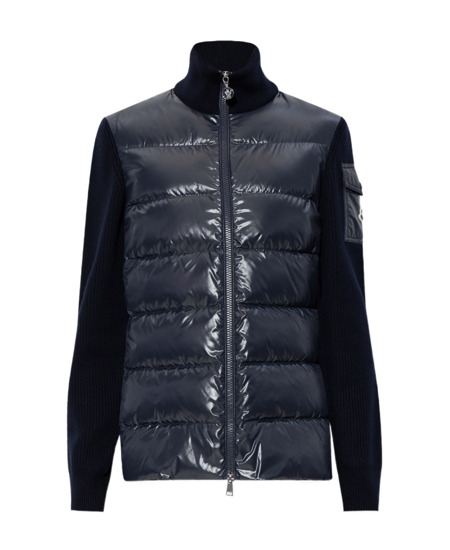 Moncler Navy Virgin Wool Jacket In Blue