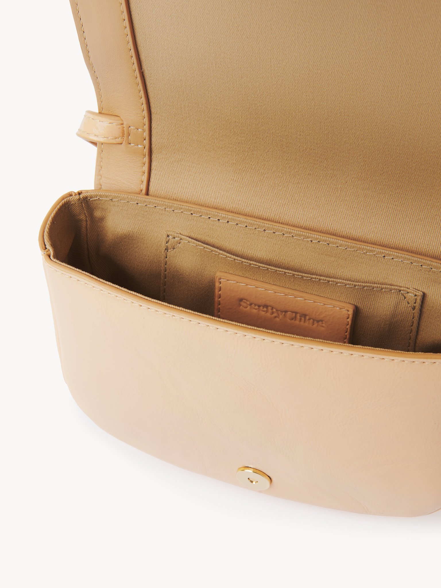 See By Chloé Magnetic Press Button Shoulder Bag In Nude