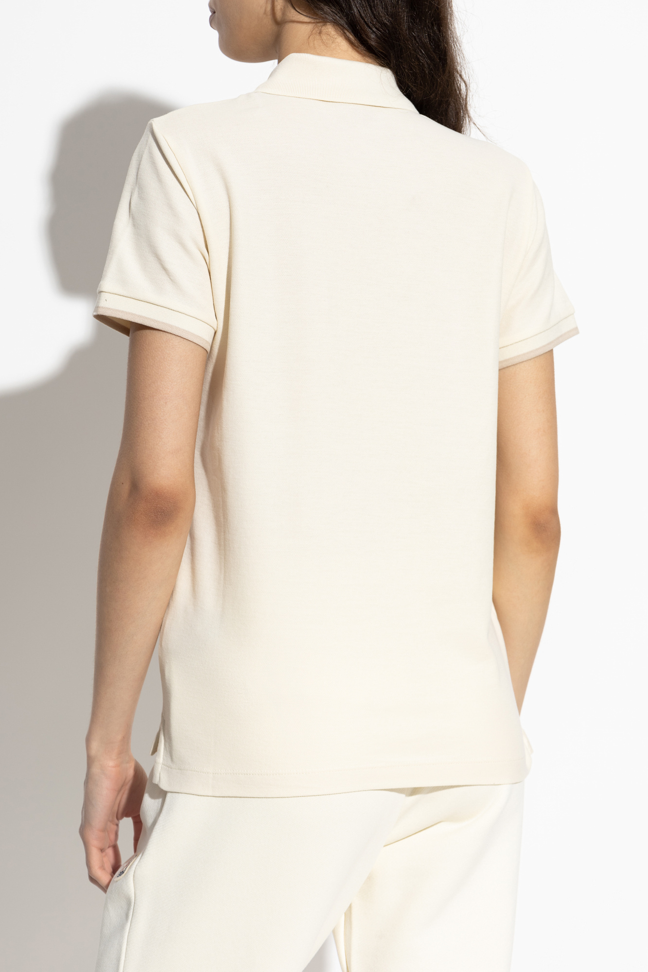 Moncler Short-sleeved Polo Shirt In Neutral