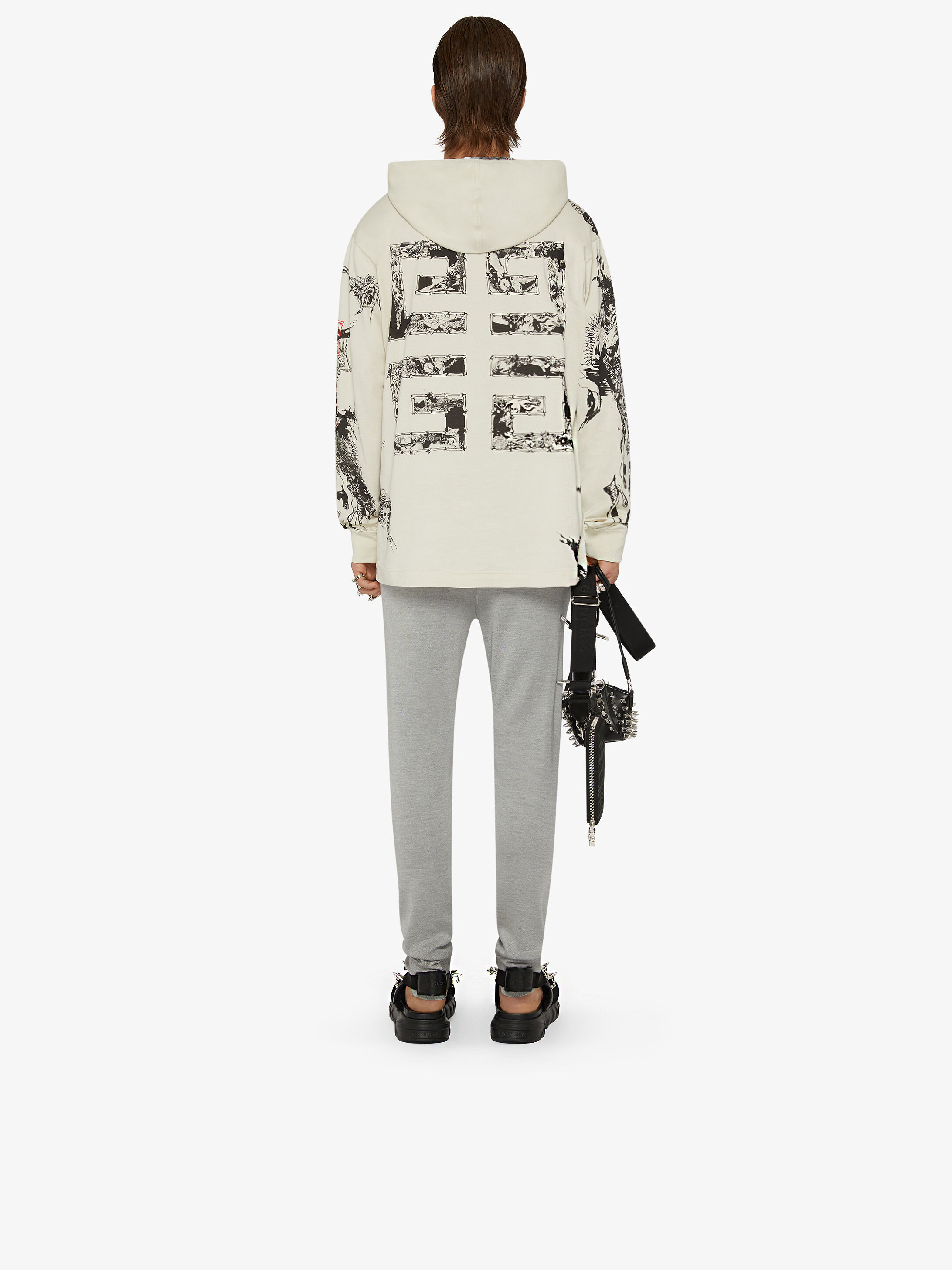 Givenchy Gothic Oversized Hoodie In White