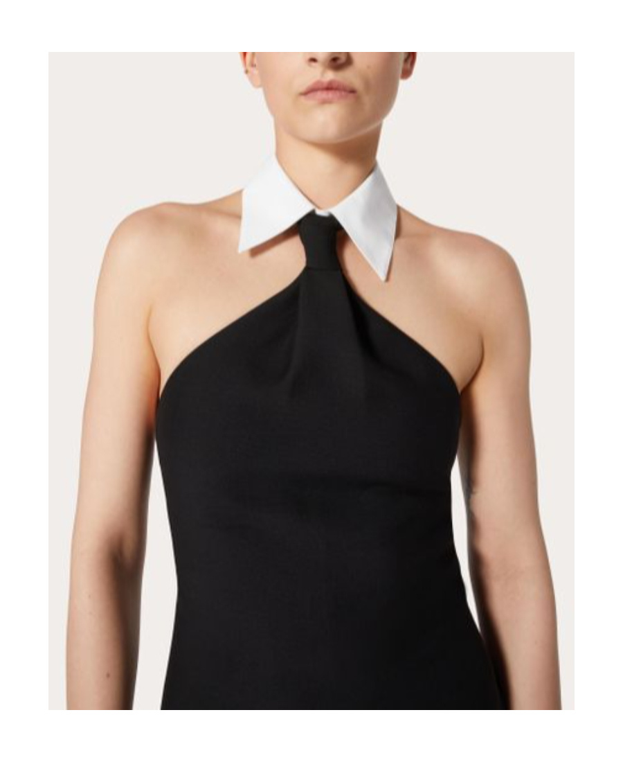 VALENTINO VALENTINO COLLAR DETAILED SLEEVELESS MINI DRESS