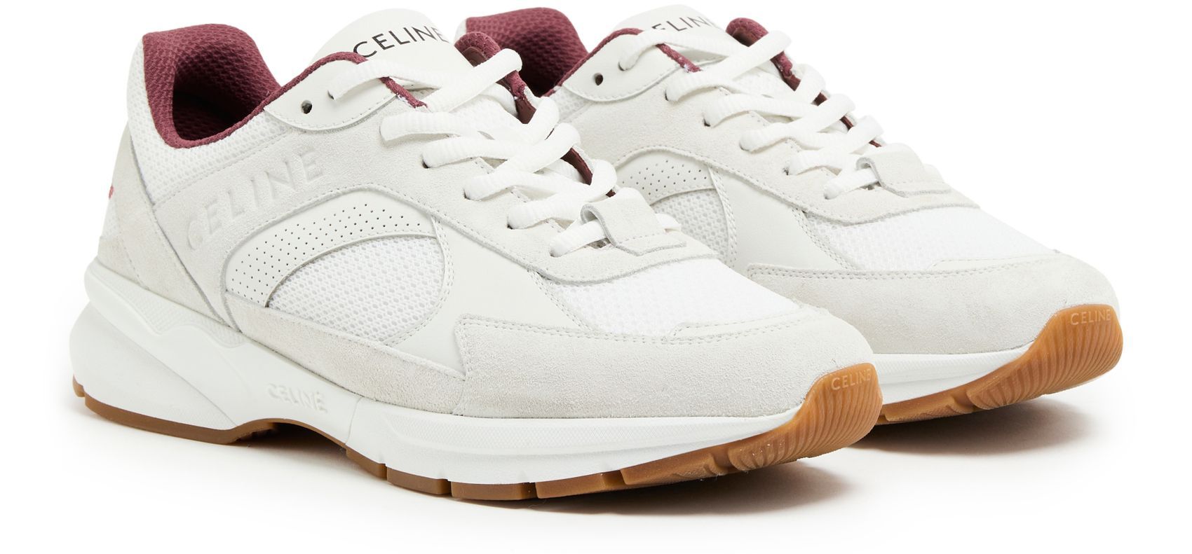 Celine Laced Sneakers In White