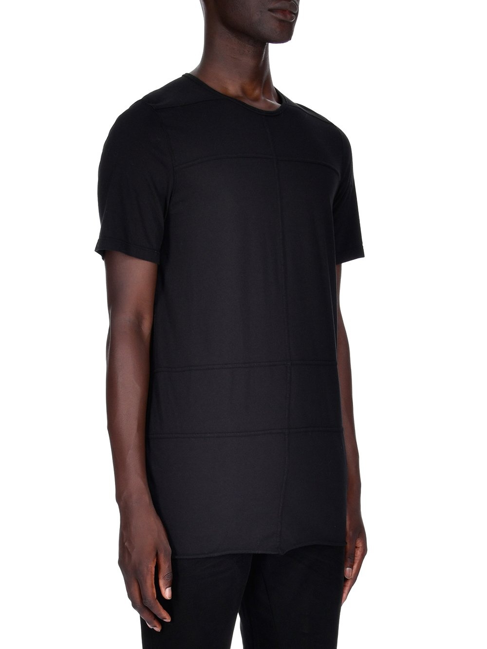 Rick Owens Drkshdw Black Plain Knitted T-shirt In Black